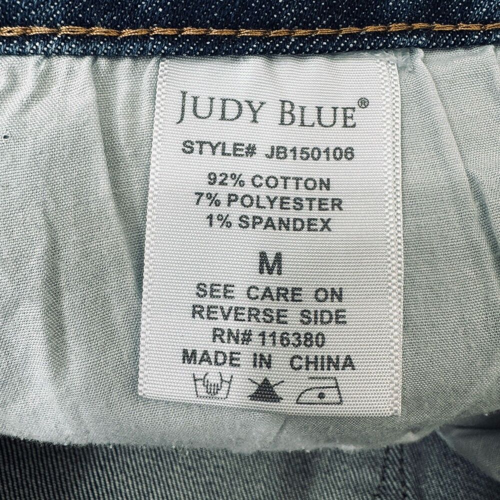Judy Blue Denim Shorts M (W29 Inseam 3.5) Medium Super Stretch Print Denim Women - Picture 4 of 9